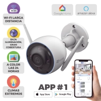 Cámara bala ip 5 mp ezviz h3 3k / wi-fi / audio de dos vías / ip67 / visión a color 24/7 / microsd hasta 512 gb