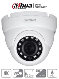 Dahua hac-hdw1801m - camara domo 4k/ 8 mp/ lente de 2.8 mm/ 105 grados de apertura/ ir de 30 mts/ wdr real de 120 db/ soporta: hdcvi - tvi, ahd y cbvs