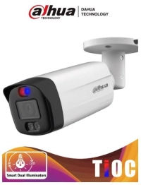 Camara bala tioc 5mp - iluminador dual inteligente+disuasión activa, lente 2.8mm, 111 grados, ir 40mtrs, micrófono integrado, wdr real de 120 db