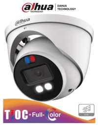 Camara análoga domo tioc 4k - luz estrobo, iluminador dual inteligente+fullcolor, lente 2.8mm, apertura 106grados, ir 40mtrs, microfono integrado, ip67