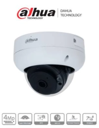 Dahua ipc-hdbw3441r-as-p - cámara ip domo antivandálica resolución de 4 mp/ lente 2.1 mm/ ∢ 180°/ ir 15 mts/ ia wizsense/ det. de mov. inteligente/