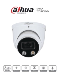 Dahua ipc-hdw3849hn-as-pv-0280b - cámara ip domo 4k resolución de 8 mp/ lente 2.8 mm/ ∢ 107°/ led 30mts/ ia wizsense/ det. de mov. inteligente