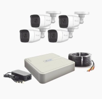 (micrófono integrado) kit turbohd 1080p lite / dvr 4 canales / audio por coaxitron / 4 cámaras bala de policarbonato con micrófono integrado