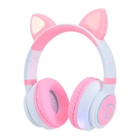 Diadema vorago hpb-300k bluetooth/3.5mm rosa/blanco kitten rgb 6hrs  Diadema vorago hpb-300k bluetooth/3.5mm rosa/blanco kitten rgb 6hrs