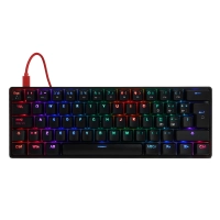 Teclado mecánico 60  game factor kbg560-rd - rgb, teclas extras red intercambiables, red switch, usb rojo