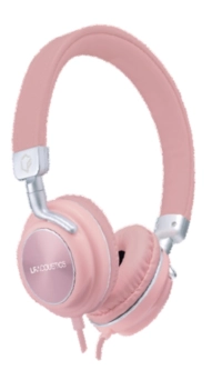 Audifonos on ear lf acoustics feel - rosa, alámbrico, 1.1 m