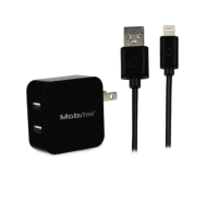 Kit cargador usb con cable lightning  mobifree mb-914192 - pared, negro