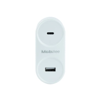 Cargador  mobifree cargador de pared usb y tipo c - color blanco, pared, corriente alterna, usb, 1