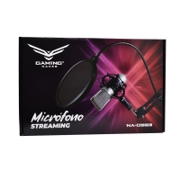 Micrófono streaming ajustable shield naceb technology na-0953 - 20hz - 20 khz, negro, plata