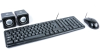 Kit 3 en 1  naceb (na-228n) teclado,mouse,bocinas,usb 2.0,color negro