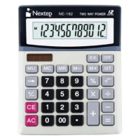 Calculadora nextep ne-182 12 dígitos de semi escritorio batería/solar aa 19cm x 15cm