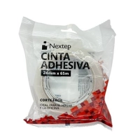 Cinta adhesiva nextep ne-608s corte fácil  24mm x 65mm mts con 2 piezas
