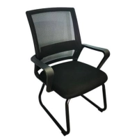 Silla de visita nextep ne-652n con descansabrazos tela/malla color negro