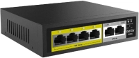 Switch netis modelo p106c 4* puertos fe poe+ switch - ieee 802. 3af/at, poe budge 60w, 2*fe uplink port