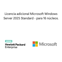 Licencia adicional microsoft windows server 2025 standard 16 núcleos ww sw