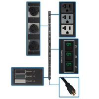 Pdu tripp-lite pdu3mv6l2120b - metered, 0u, vertical, acero