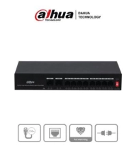 Switch poe 10 puertos fast ethernet/ 8 puertos poe/ 2 puertos uplink/ 65watts totales/soporta poe watchdog/switching 2.0 gbps/protección de descargas