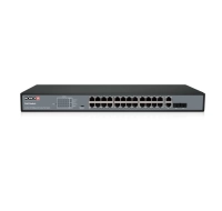 Switch provision isr poes-24370c+2com poe 24 canales - 370w, 24 puertos 10/100mbps + 2 puertos sfp