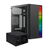 Gabinete acteck fusion ii gi440 / micro torre / micro atx, mini itx / fuente 500w / iluminacion rgb / panel acrilico, metal / negro / ac-935753