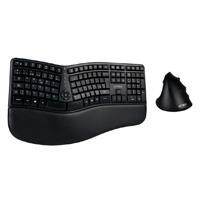 Kit acteck creator virtuos fitt mk770 / teclado y mouse vertical / inalambrico / receptor usb / recargable / 118 teclas / español / multimedia / optico / 2400 dpi ajustable / negro / ac-936248