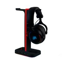 Base gamer balam rush atlas hr760 / soporte para diadema / iluminacion rgb / 2x usb a / negro / br-931502