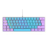 Teclado mecanico 60 ocelot creators color way azul con morado, tipo de switch azul