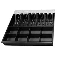 Bandeja para cajon de dinero cd350 3nstar mod. ct350 355mm x 326mm, fabricada en plastico con sujetador de billetes de metal 8 espacios para monedas 5 espacios para billetes.