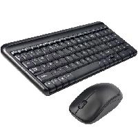 Kit teclado y mouse quaroni inalambrico 2.4ghz color negro
