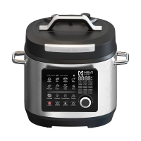 Olla de presión eléctrica multifuncional mirati home de 6l 1000w de acero inoxidable panel digital multiusos cocción lenta o rápida 10 funciones prestablecidos con  protección de seguridad