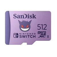 Memoria sandisk micro sdxc 512gb nintendo switch pokemon gengar 100mb/s 4k u3 v30  sdsqxao-512g-gn6zk