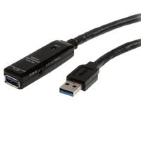 Cable extensor de 10 metros usb 3.0 superspeed activo - permite conexion en cascada de hasta 2 niveles - usb a macho a hembra - negro - startech.com mod. usb3aaext10m