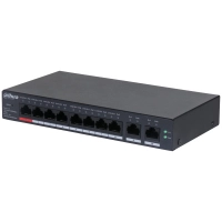 Dahua dh-cs4010-8gt-110-v2- switch de 10 puertos gigabit  8 puertos poe  2 puertos uplink 101001000 110 watts totales  switching 20 gbps  tasa de reenvio de paquetes 14.88 mbps  poe watchdog  plataforma dolynk care