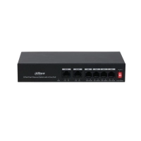 Switch poe dahua 6 puertos fast ethernet/4 puertos poe 10/100/ 2 puertos uplink 10/100 36 watts totales