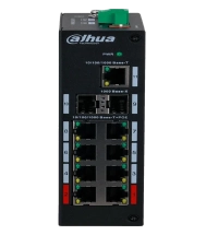 Switch/ dahua/ pfs3211-8gt-120/ poe de 8 puertos gigabit/ 8 poe/ 2 sfp/ 1 uplink 10/100/1000/ 120 watts totales/ switching 33 gbps/ tasa de reenvio de paquetes 16.37 mbps