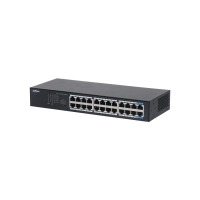 Dahua dh-s3024-24gt - switch gigabit de 24 puertos no administrable, capa 2, carcasa metálica, switching de 48g, tasa de reenvío de 35.7 mbps, memoria buffer de 8.4mb, y protección avanzada contra descargas.