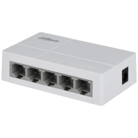 Dahua dh-sf1005l - switch para escritorio 5 puertos fast ethernet con velocidad de transmisión de 10100 mbps en un diseño compacto. su capa 2 soporta un switching de hasta 1 gbps y una velocidad de reenvío de 0.744 mbps.
