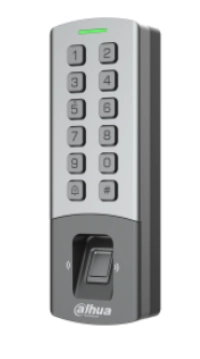 Dahua dhi-asi1212m-dw - control de acceso antivandalico exterior wi-fi soporta 10,000 usuarios, passwords y tarjetas id  3,000 huellas  teclado mecanico rs-485 y wiegand tcpip  alimenta cerradura 12v  ip65 ik08