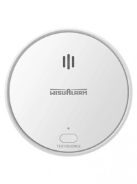 Dahua wisualarm hy-sa2fa - detector inteligente de humo wifi 2.4 ghz, sensor fotoeléctrico, sonido de alarma de 85db, alarma visual y audible, envía notificaciones en tiempo real a app, certificaciones tüv and ce,
