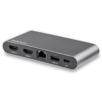 Startech.com adaptador multipuerto usb c para dos pantallas - 2x hdmi 4k - pd 3.0 de 100w - docking station usb tipo c de video doble hdmi - 4 x puertos usb - 1 x usb 2.0 - 2 x usb 3.0 - usb tipo-c - red (rj-45) - hdmi - cableado - macos 14, windows 7, windows 8, windows 8.1, windows 10, windows 11, mac os x 10.9 mavericks, mac os x 10.12 sierra, mac os x 10.14 mojave, mac os x 10.15 catalina, mac os x 11.0 big sur, ...