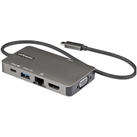 Startech.com adaptador multipuertos usb-c - docking station usb tipo c a hdmi o vga - replicador de puertos usbc pd 100w - hub 3xusb - 1 pantallas compatibles - 4k - 3840 x 2160 - 2 x usb type-a ports - usb tipo-a - 1 x usb type-c ports - usb tipo-c - red (rj-45) - 1 x puertos hdmi - hdmi - vga - thunderbolt - cableado - gigabit ethernet - macos 14, windows 8.1, windows 10, windows 11, mac os x 10.10 yosemite, mac os x 10.15 catalina, mac os x 11.0 big sur, mac os x 12.0 monterey, mac os x