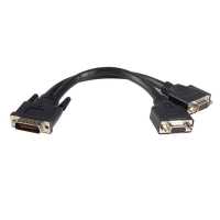 Startech.com cable de 20cm lfh59 dms-59 a doble pantalla vga - dms59 macho - 2x hd15 hembra - negro - cable for monitor, tarjeta gráfica - níquel conector chapado - negro