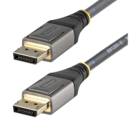 Startech.com cable de 5m displayport 1.4 certificado por vesa - hdr10 8k 60hz - video ultra hd 4k 120hz - cable dp 1.4 para monitores - cable for dispositivo de audiovídeo, monitor, workstation, portátil, computadora de escritorio, tv, proyector, reproductor de seńalización digital, tarjeta gráfica - 32.4gbits - admite hasta7680 x 4320 - apantallado - oro conector chapado - 28 awg - negro, gris