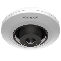 Cámara mini fisheye ip 5 megapíxel ds-2cd3956g2-is(u)  panorámica 180° - 360°  8 mts ir  interior  poe  heop  acusense  detección facial  micrófono