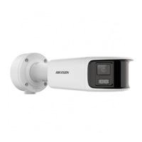 Camara bala ip panoramica hikvision ds-2cd3t87g2p-lsusl(c) 8 megapixel  180°  lente 4 mm  imagen a color 247  poe  wdr 130°  ip67  acusense  protección activa (luz estroboscópica y alarma a