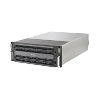 Servidor de almacenamiento en red hikvision  soporta 24 discos duros (incluye 18 discos de 25 tb)  soporta hasta 400 canales  controlador simple