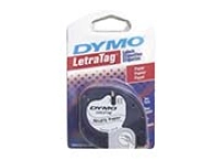 Cinta etiquetadora dymo letratag negro sobre blanco papel c/2