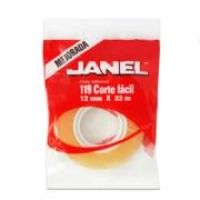 Cinta janel adhesiva corte fácil 119 12mmx33m transparente 1 pza