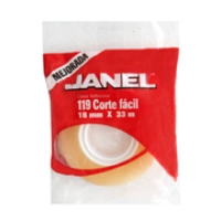 Cinta janel adhesiva 119 18x33 transparente pza