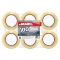 Cinta janel 155 empaque transparente 48mmx50m paquete c/6 pzas