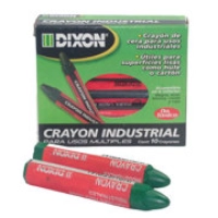 Crayón de cera industrial  dixon verde caja con 10 piezas